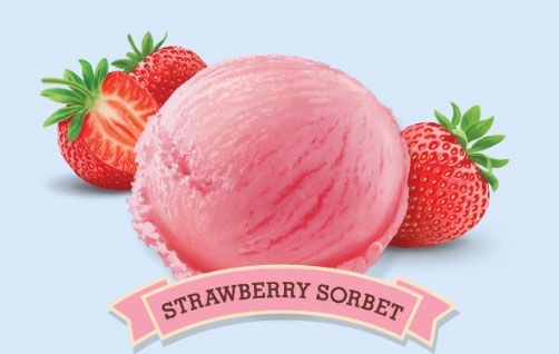 Mr Pisa strawberry sorbet